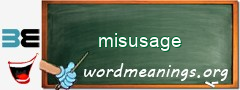 WordMeaning blackboard for misusage